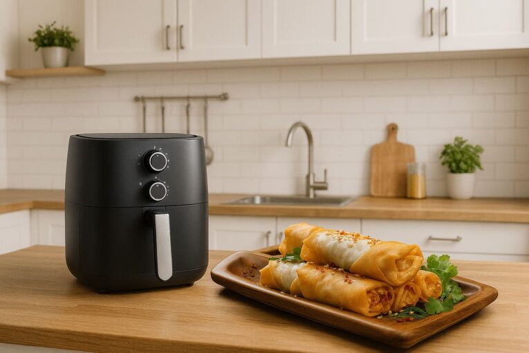 chiên chả giò đông lạnh bằng nồi chiên không dầu