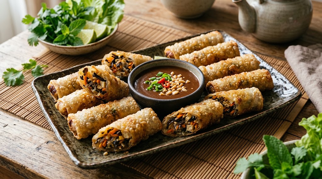 Chả giò chay (rau củ, nấm, đậu hũ)