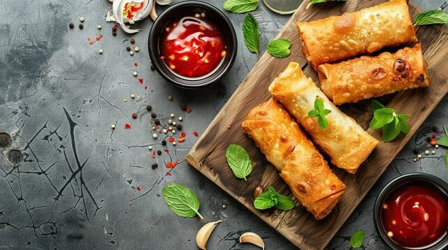 làm chả giò chay đậu xanh