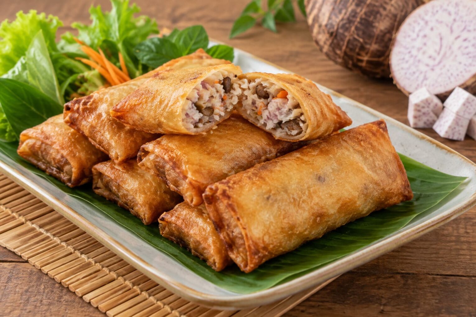 cách làm chả giò chay khoai môn