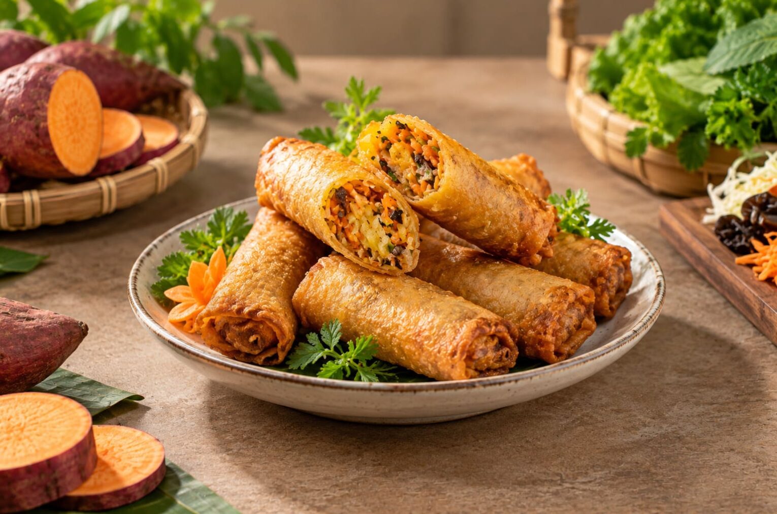 chả giò khoai lang
