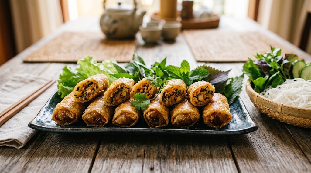 chả giò khoai lang nghiền