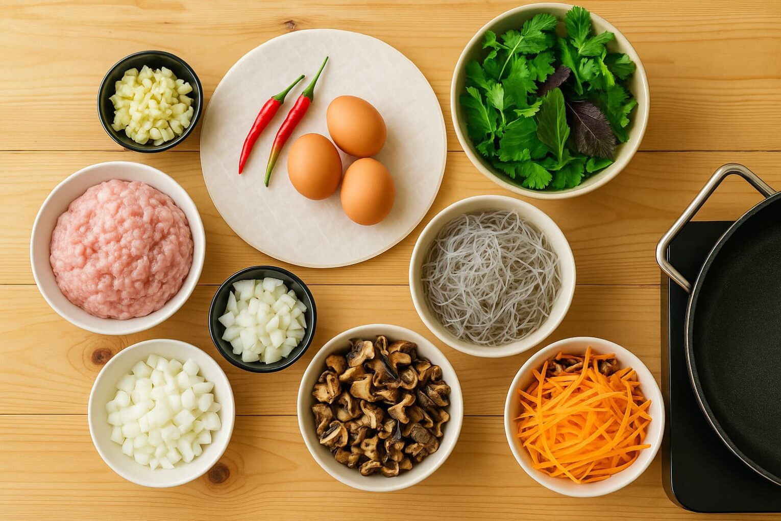 Nguyên liệu làm chả giò thịt