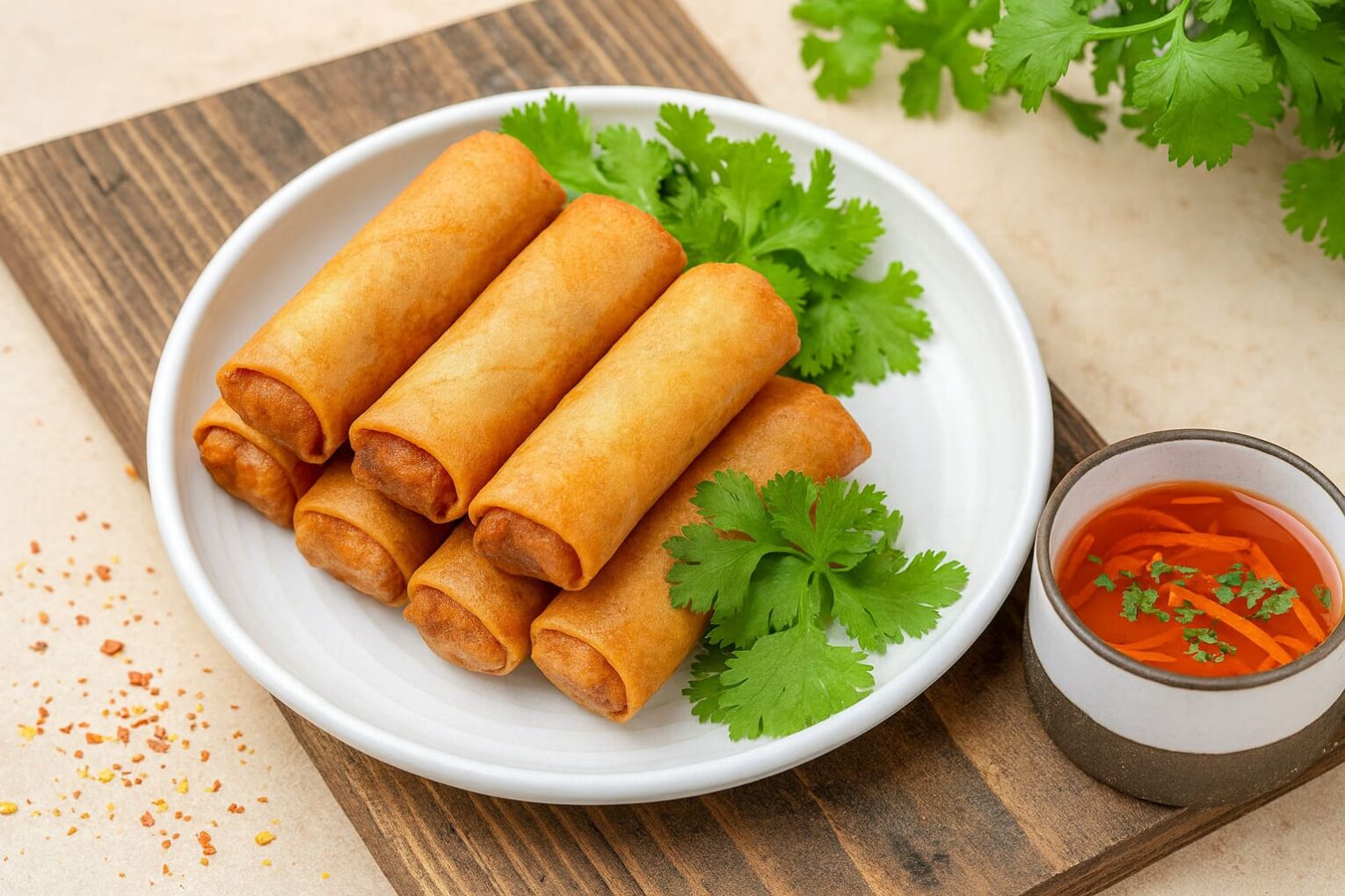 món ăn kèm với chả giò thịt