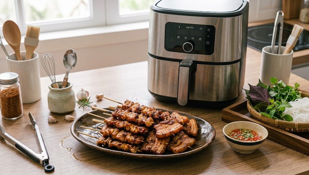 ướp thịt nướng nồi chiên không dầu