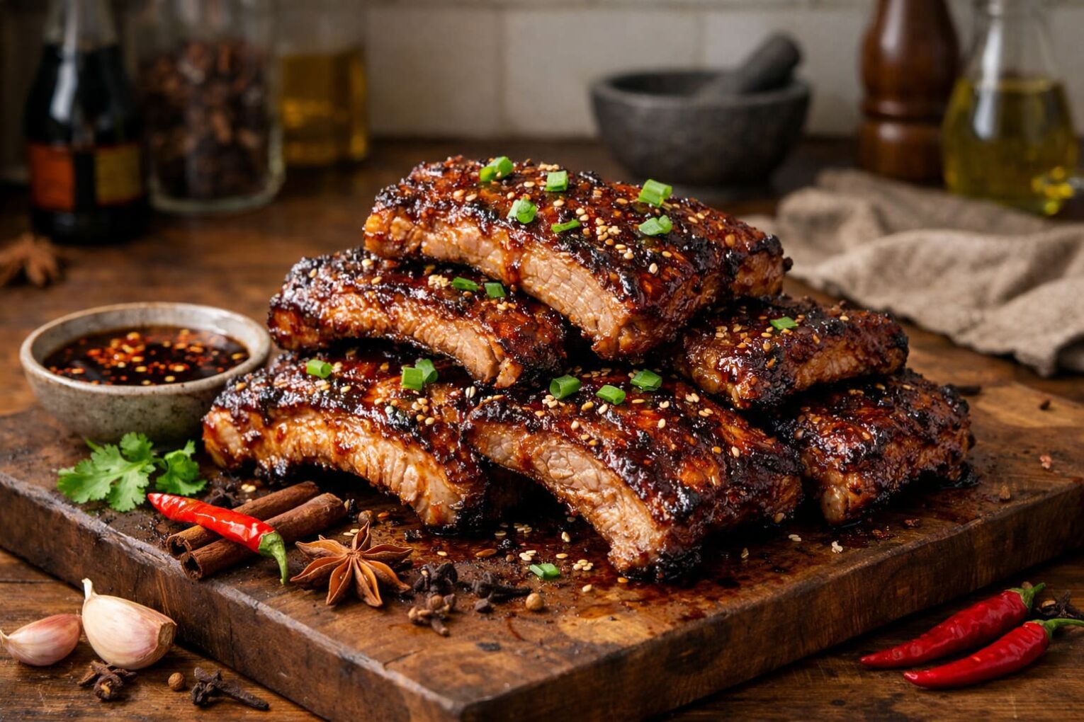 Cách ướp sườn nướng ngũ vị hương