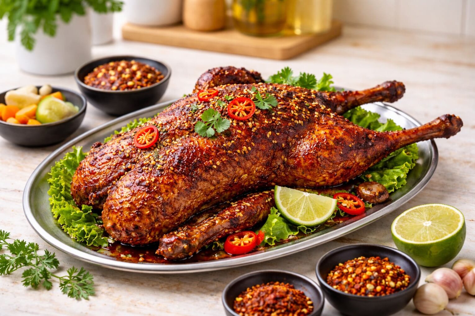 Cách ướp vịt nướng sa tế