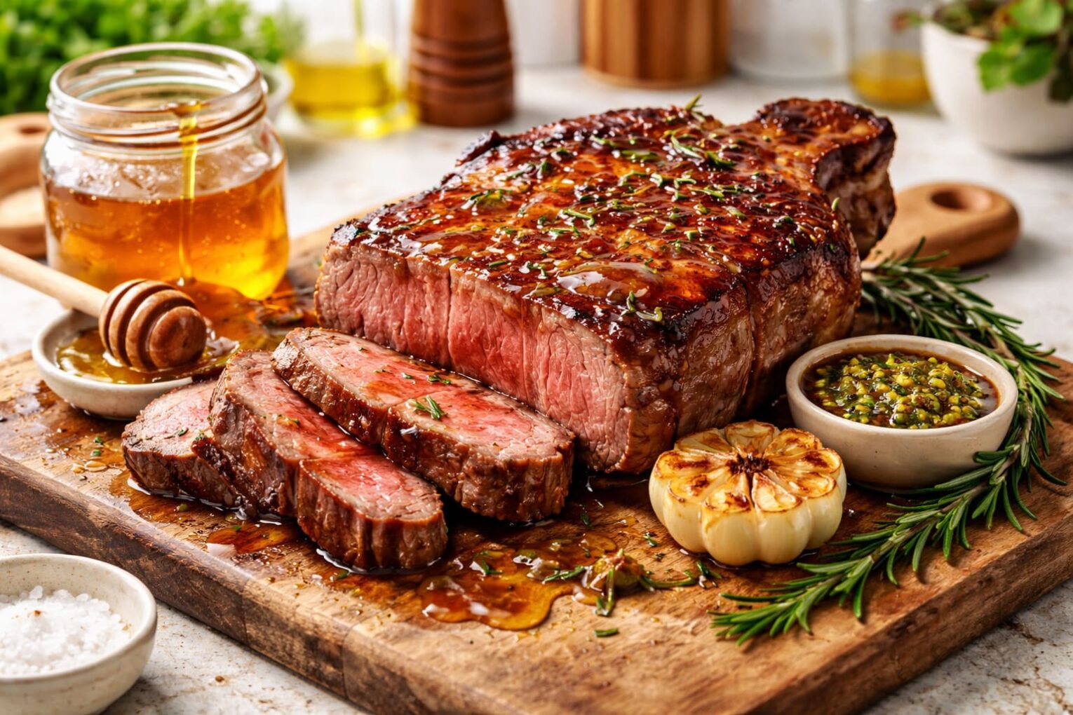 thịt ướp mật ong nướng