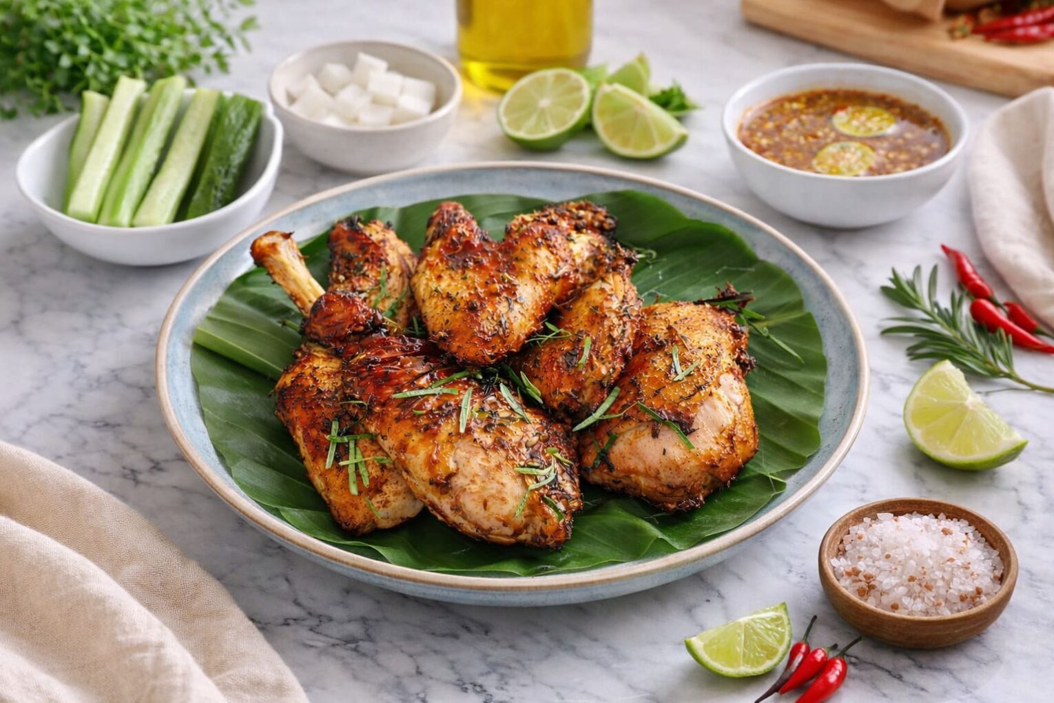 Gà nướng lá chanh là gì