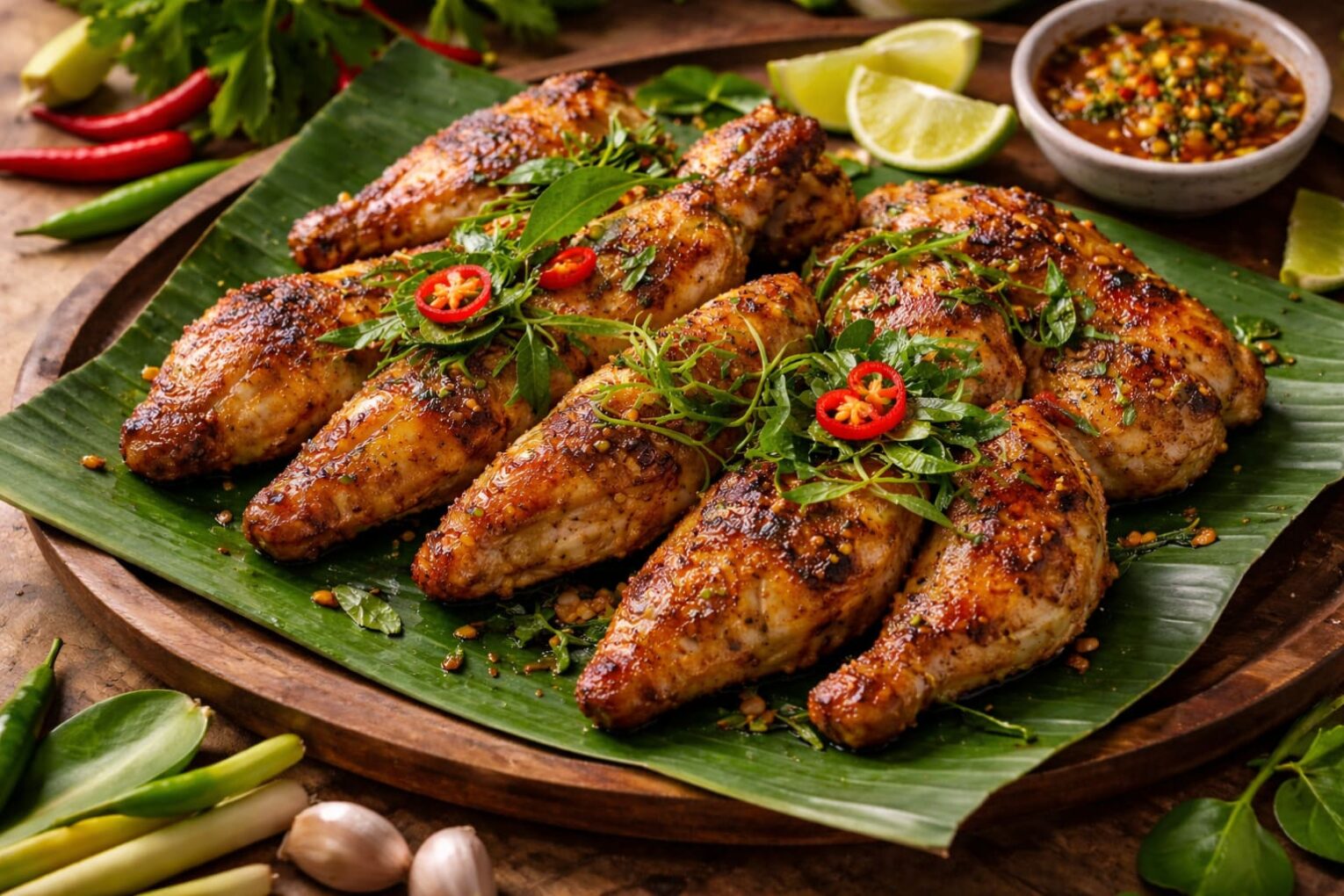 cách ướp gà nướng lá chanh