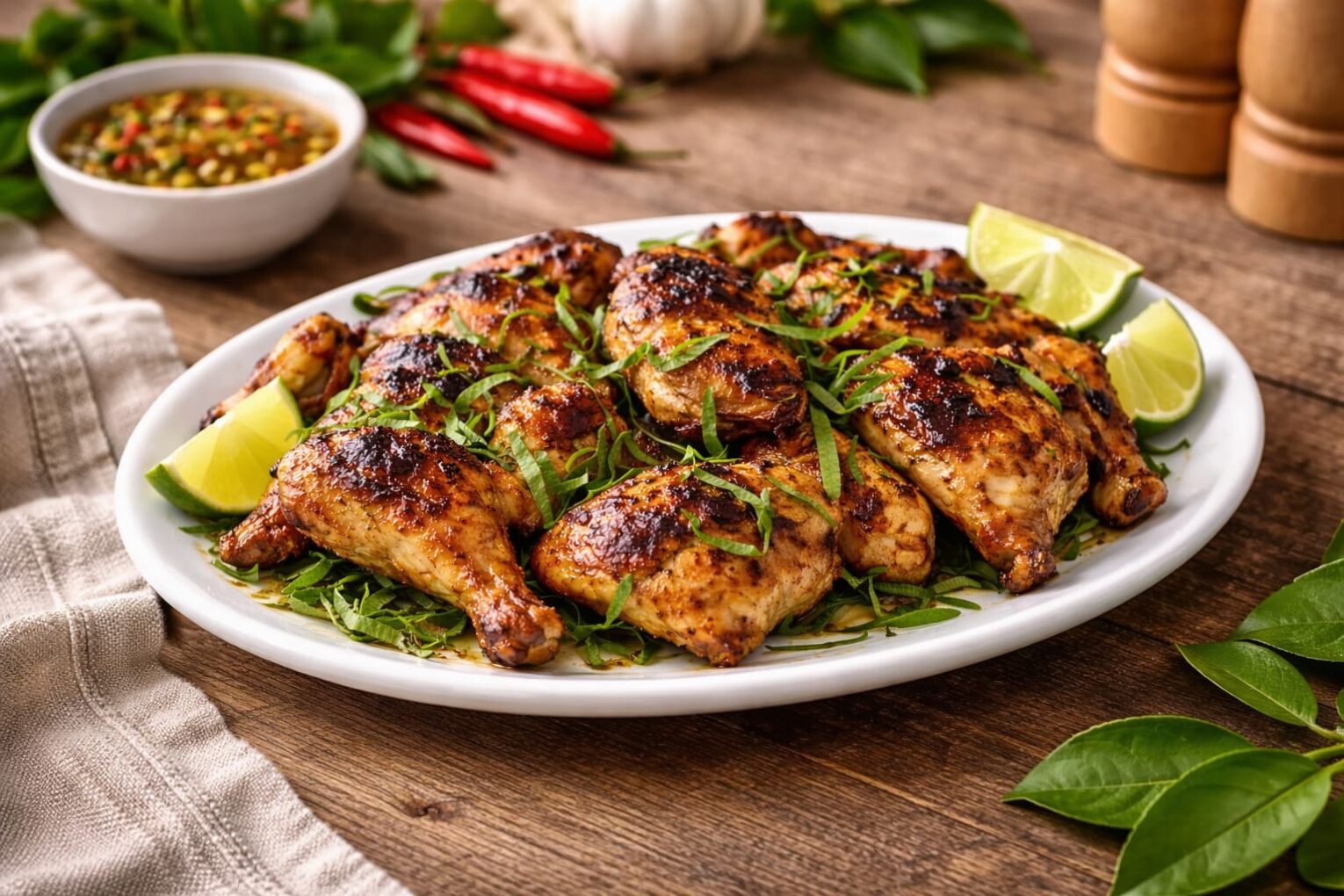 gà nướng lá chanh nguyên con