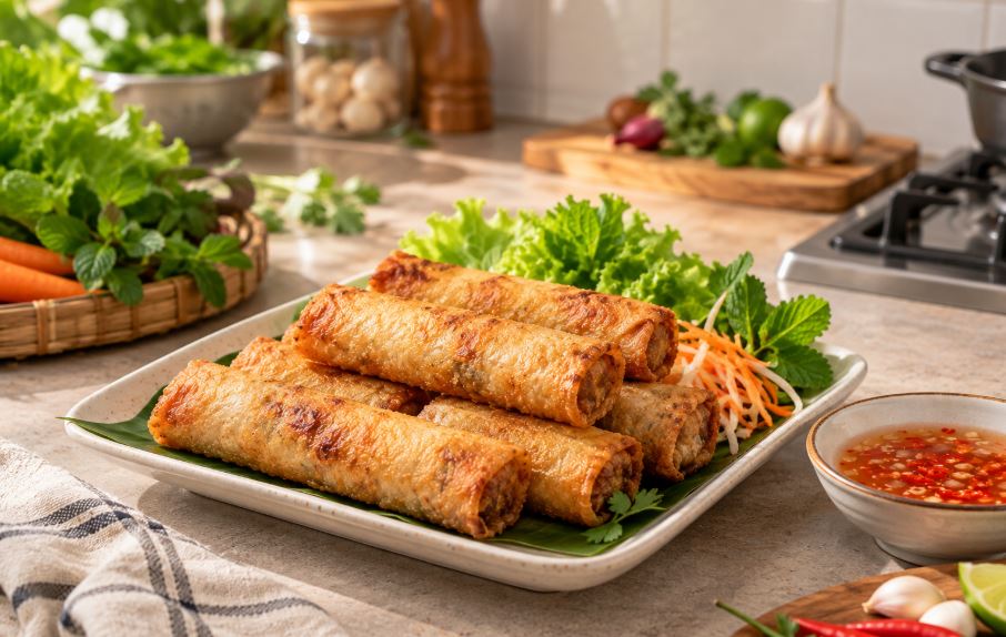 bí quyết để chiên chả giò luôn giòn tan và vàng rụm