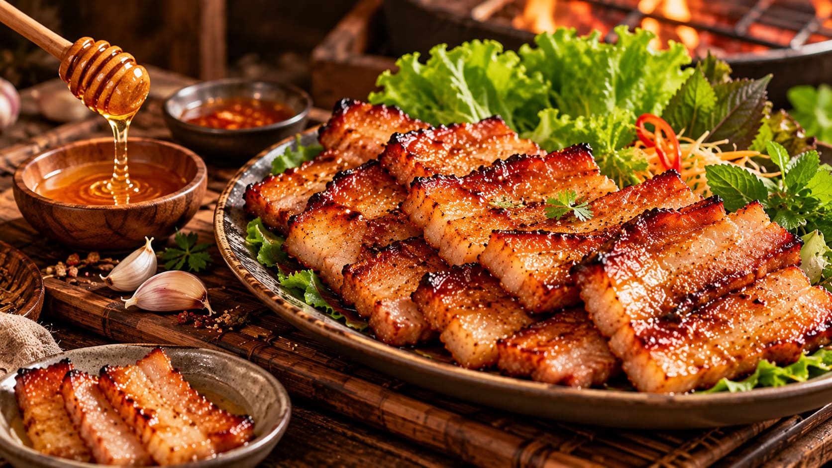 cách ướp thịt ba chỉ nướng nguyên miếng
