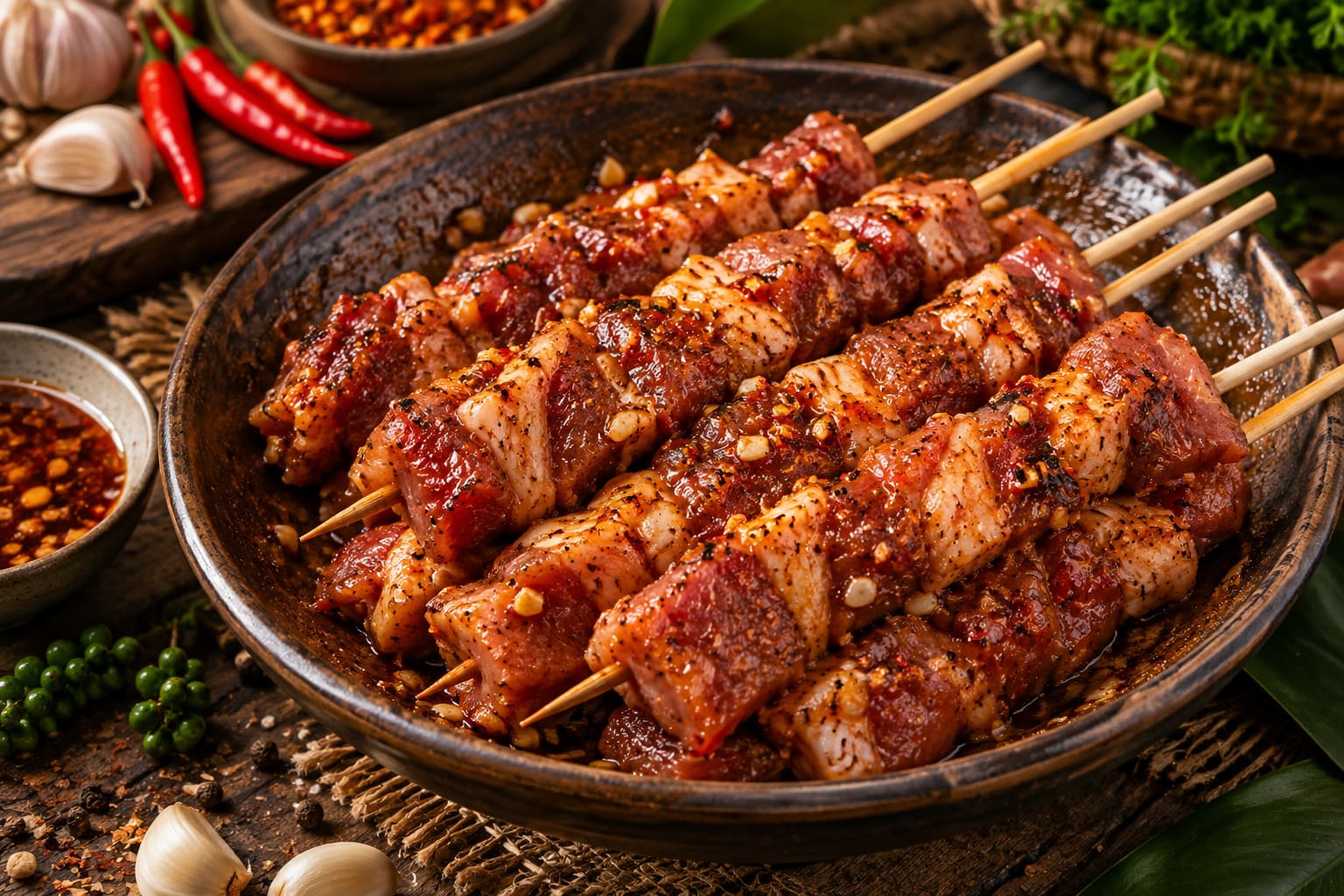 cách ướp thịt xiên nướng vỉa hè