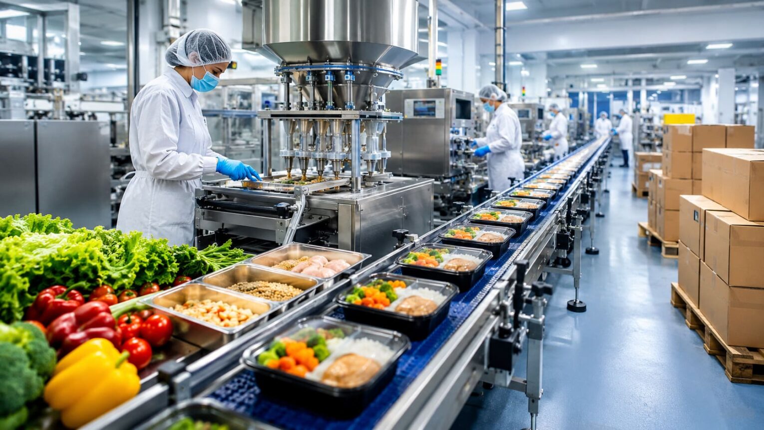 dây chuyền sản xuất thực phẩm đóng gói