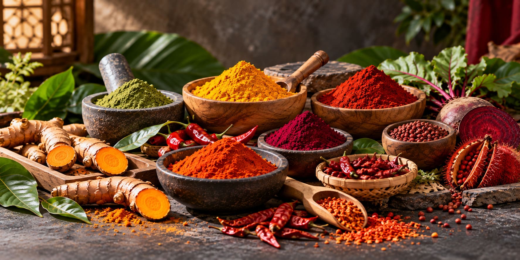 cách sử dụng các loại gia vị tạo màu trong món ăn