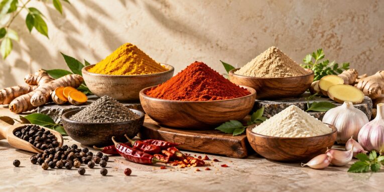 các loại gia vị dạng bột